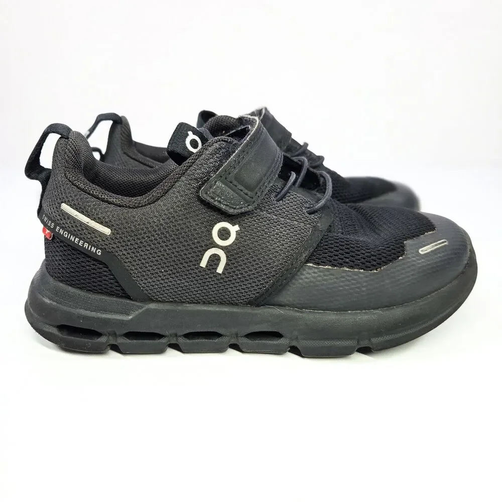 On Cloud Play Kids Black Sneakers Strap Size US Kids Size 11 EU 28.5